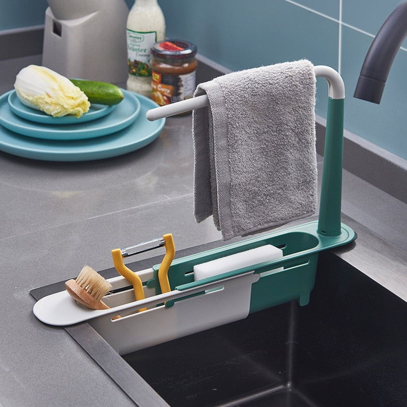 Telescopic Sink Storage Rack Kitchen Gadgets Accessories Tool %