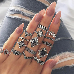 Women Wedding Anniversary Gift Silver Ring Set