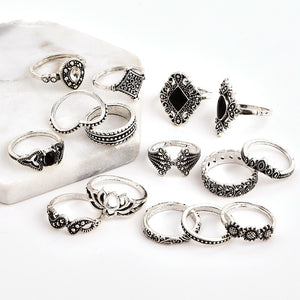 Women Wedding Anniversary Gift Silver Ring Set