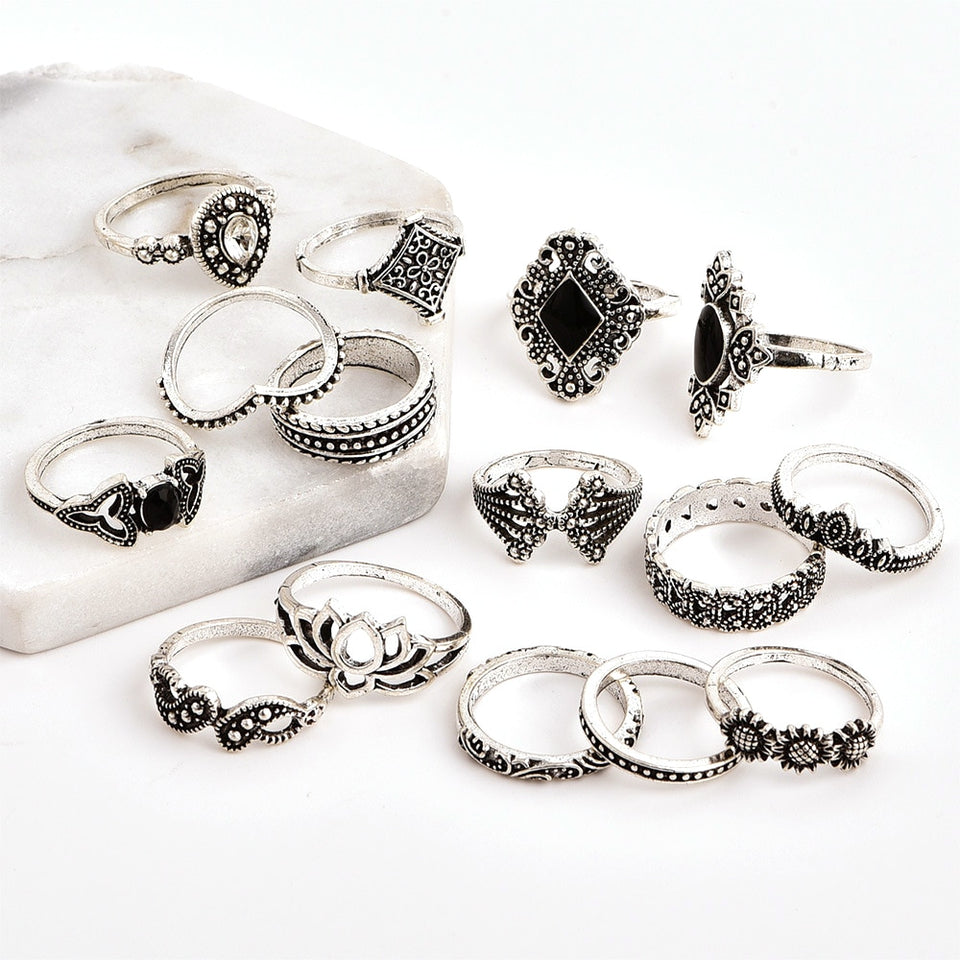 Women Wedding Anniversary Gift Silver Ring Set
