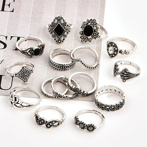 Women Wedding Anniversary Gift Silver Ring Set