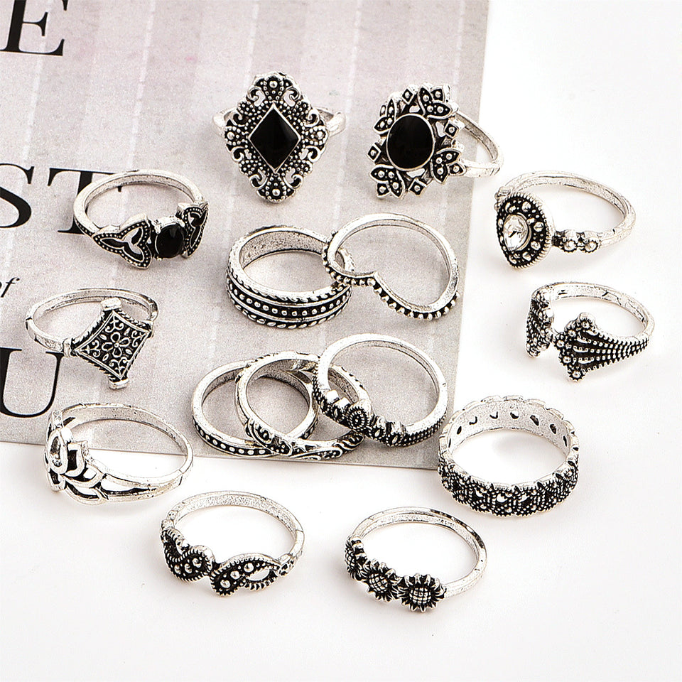 Women Wedding Anniversary Gift Silver Ring Set