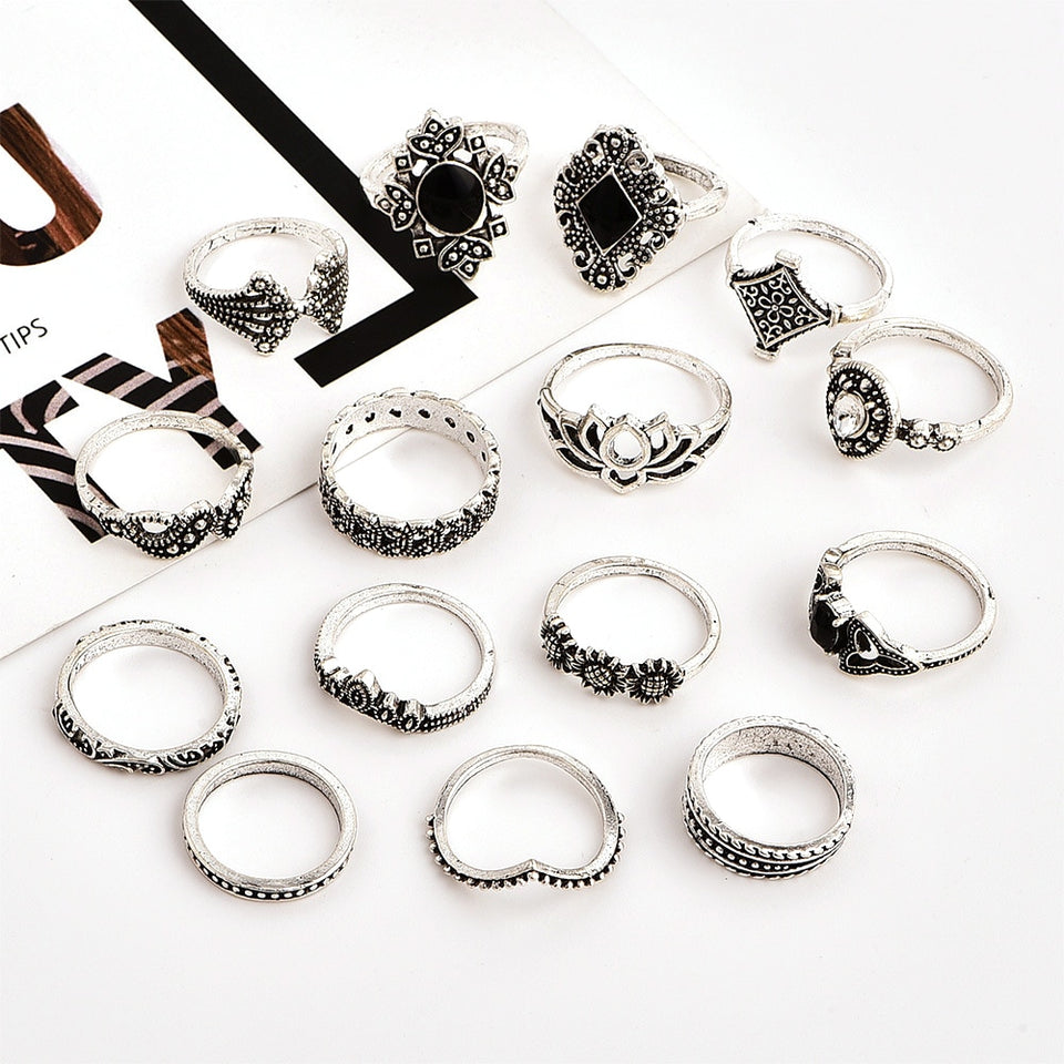 Women Wedding Anniversary Gift Silver Ring Set