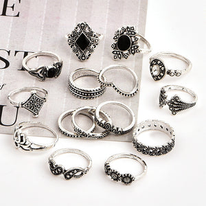 Women Wedding Anniversary Gift Silver Ring Set