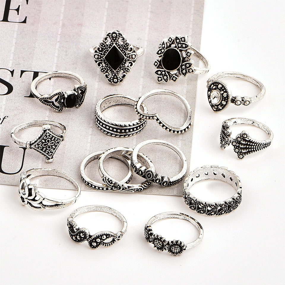 Women Wedding Anniversary Gift Silver Ring Set